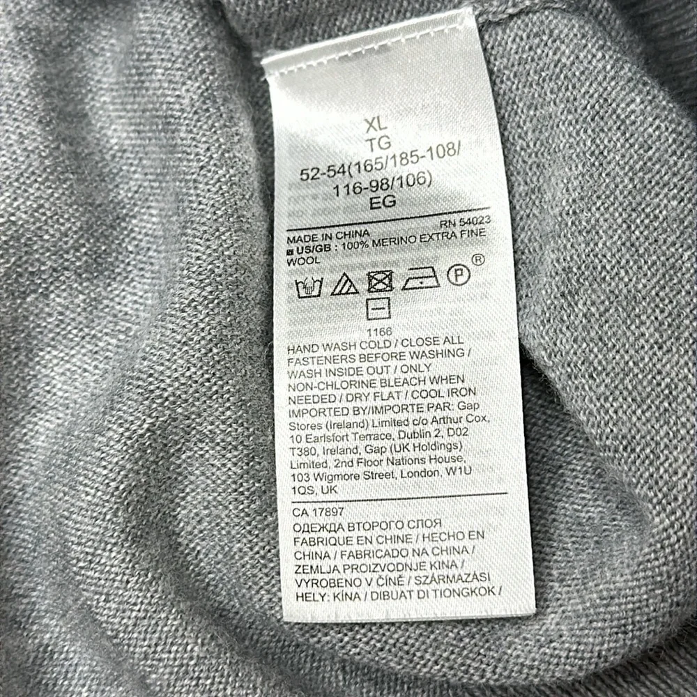 Banana Republic 100% Italian Merino Wool by‎ Baruffa Quarter Zip Sweater Size XL